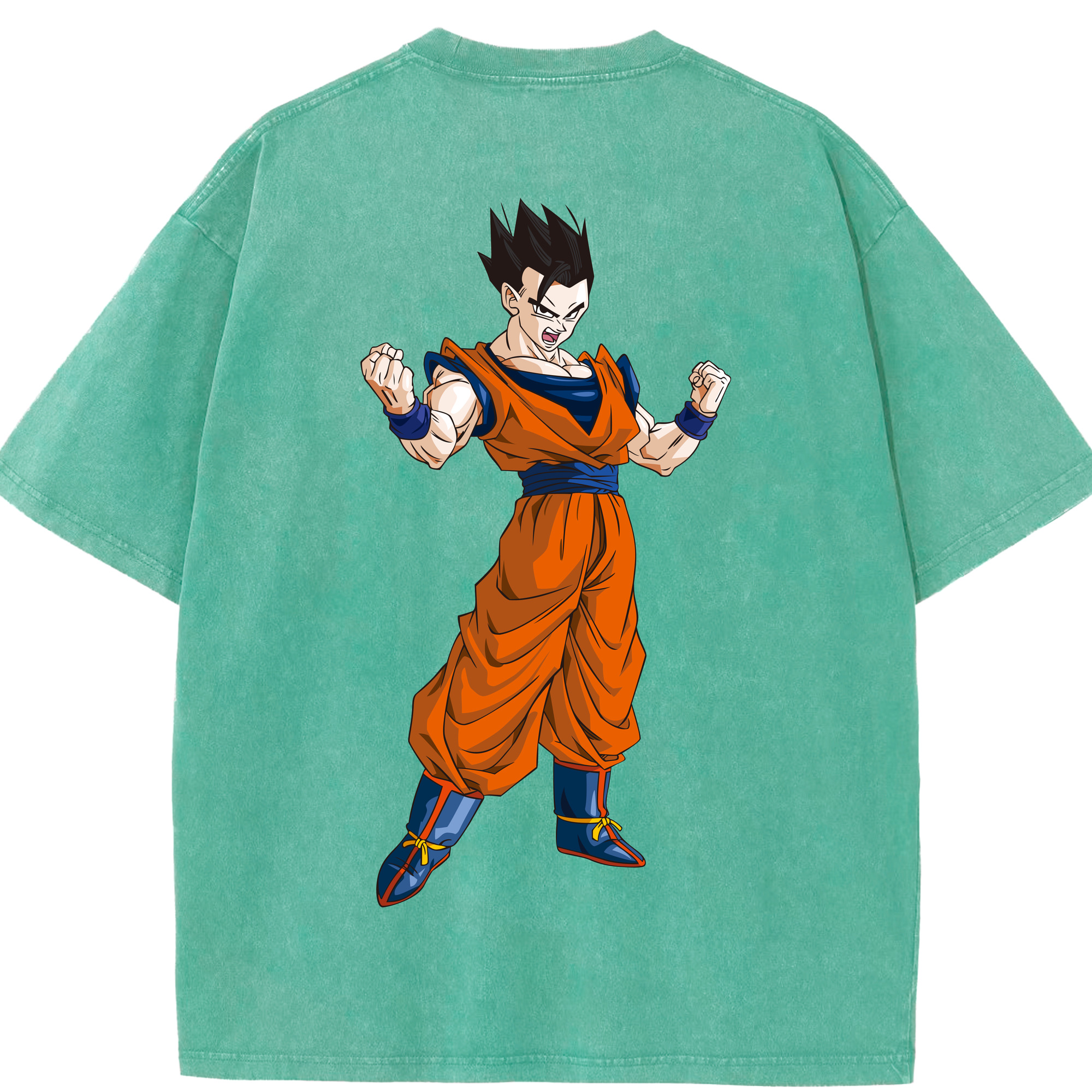 （画像用） ドラゴンボール 孫 悟飯（そんごはん）DRAGON BALL Son Gohan 綿100% ヴィンテージ風 半袖Tシャツ（背面プリント）